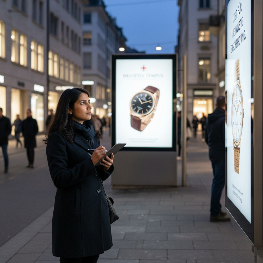 Eine Werbung lesen